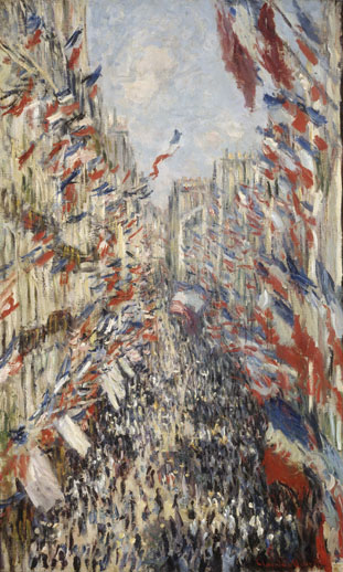 La rue Montorgueil, fête du 30 juin 1878, Claude Monet.