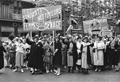 March by members of the cleaning ladies' union