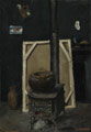 Le poêle dans l'atelier, huile sur toile de Paul Cézanne
