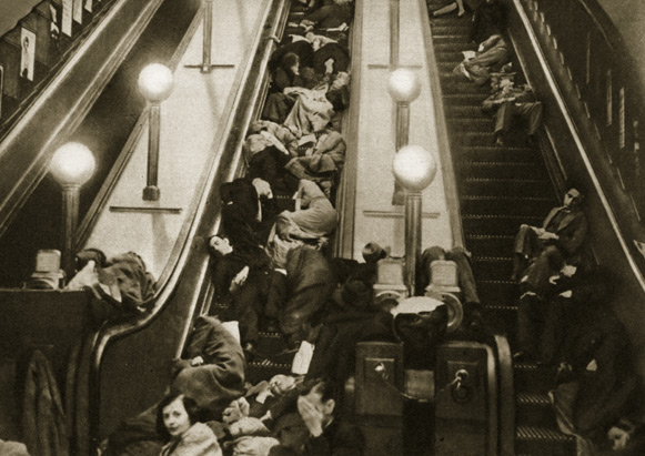 Londoners sheltering from the bombs in the Underground