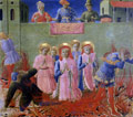Saint Cosme et Damien venant d'être condamnés au bûcher, fresque de Fra Angelico