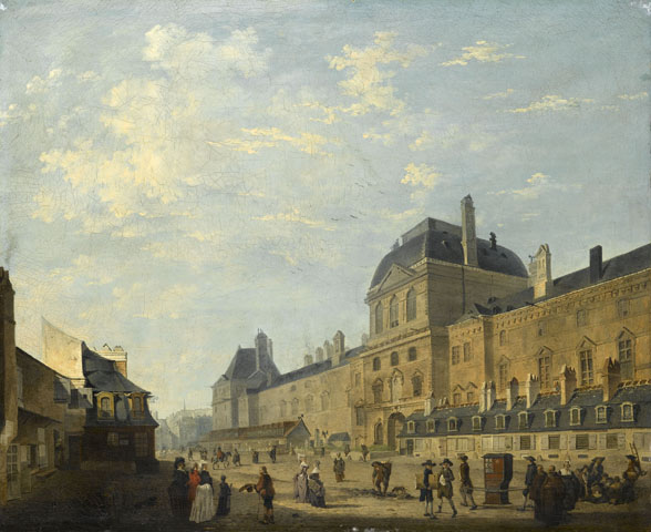 La façade du Louvre vue de la rue Fromenteau - Philibert-Louis Debucourt