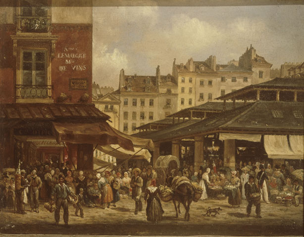 Les Halles et la rue de la Tonnellerie - Giuseppe Canella (l'Aîné)