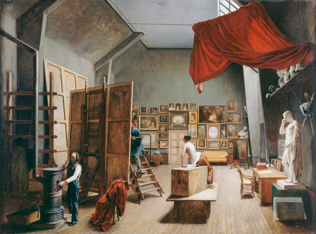 L'Atelier d'Abel de Pujol, huile sur toile d'Adrienne Marie Louise Grandpierre-Deverzy