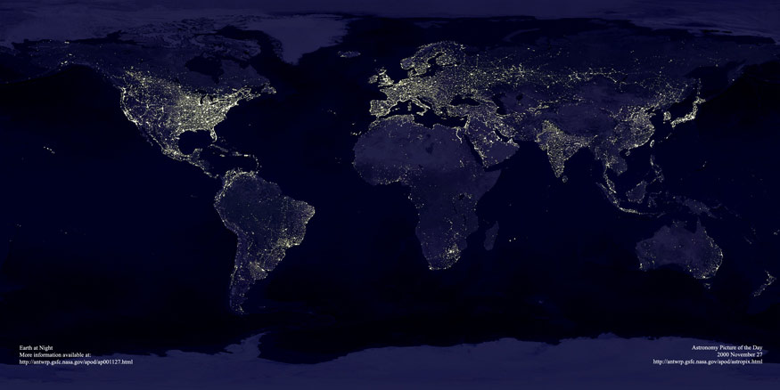 Earth at Night - satellite photos