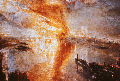 The Burning of the Houses of Parliament, huile sur toile de Joseph Mallord William Turner