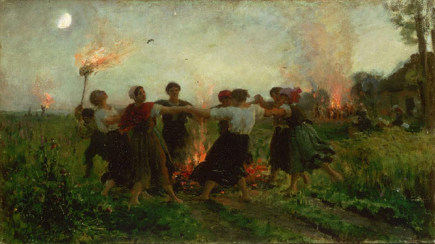 La fête de la St Jean, huile sur toile de Jules Breton