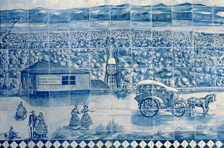 Entrée du funiculaire de Santa Lucia, azulejo