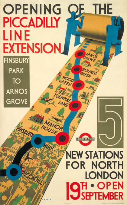 affiche : Opening of the Picadilly line extension