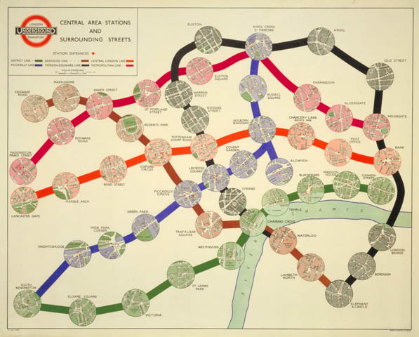 Plan des stations de métro centrales