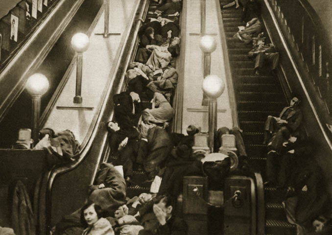 Londoners sheltering from the bombs in the Underground