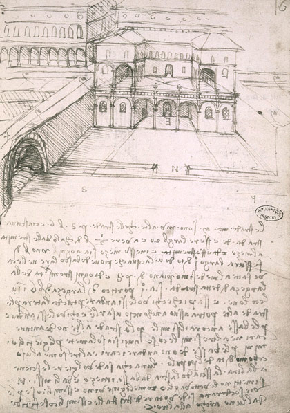 Projet d'une cité extrait du manuscrit B - Léonard de Vinci